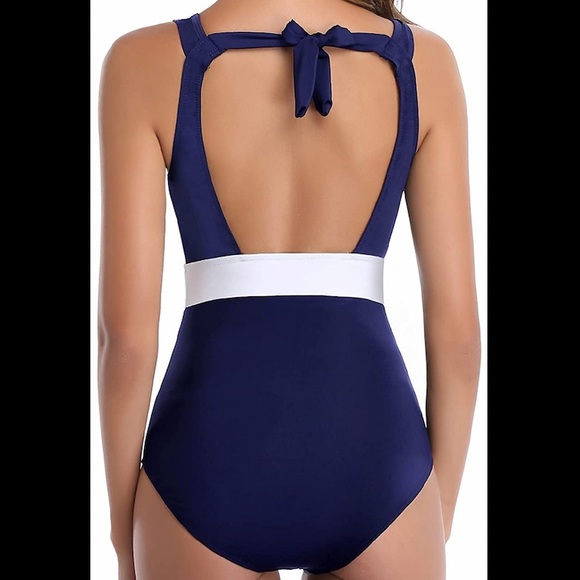 🍍Holipick One Piece Swimsuits Mesh Cutout Halter Plunge High Neck Backless - Picture 3 of 6